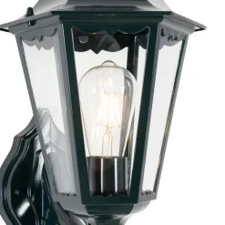 QAZQA Außenwandlaterne dunkelgrün mit Bewegungsmelder IP44 - New Orleans up