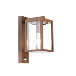 QAZQA Außenwandlaterne rostbraun mit Bewegungssensor IP44 - Charlois