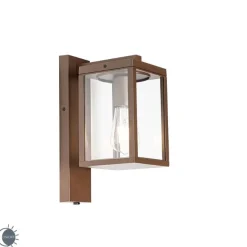 QAZQA Außenwandlaterne rostbraun mit Hell-Dunkel-Sensor IP44 - Charlois