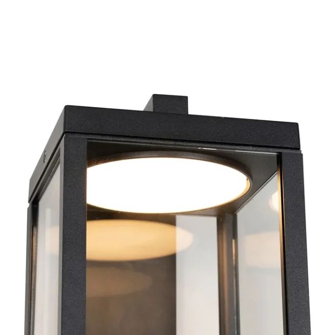 QAZQA Außenwandlaterne schwarz inkl. LED-Bewegungsmelder - Ferdinand