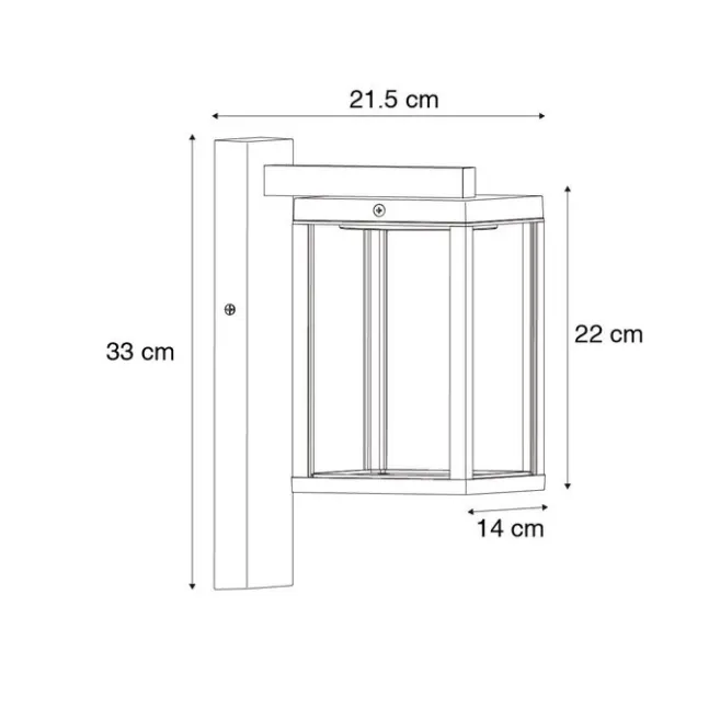 QAZQA Außenwandlaterne schwarz inkl. LED-Bewegungsmelder - Ferdinand