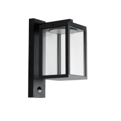 QAZQA Außenwandlaterne schwarz inkl. LED-Bewegungsmelder - Ferdinand