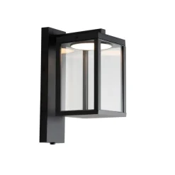 QAZQA Außenwandlaterne schwarz inkl. LED und Dämmerungssensor - Ferdinand