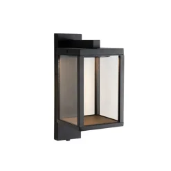 QAZQA Außenwandlaterne schwarz inkl. LED und Dämmerungssensor - Ferdinand