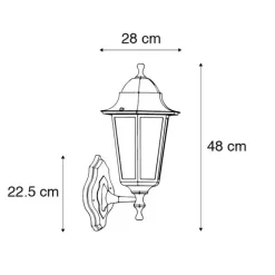 QAZQA Außenwandlaterne schwarz mit Bewegungssensor IP44 - New Orleans Up