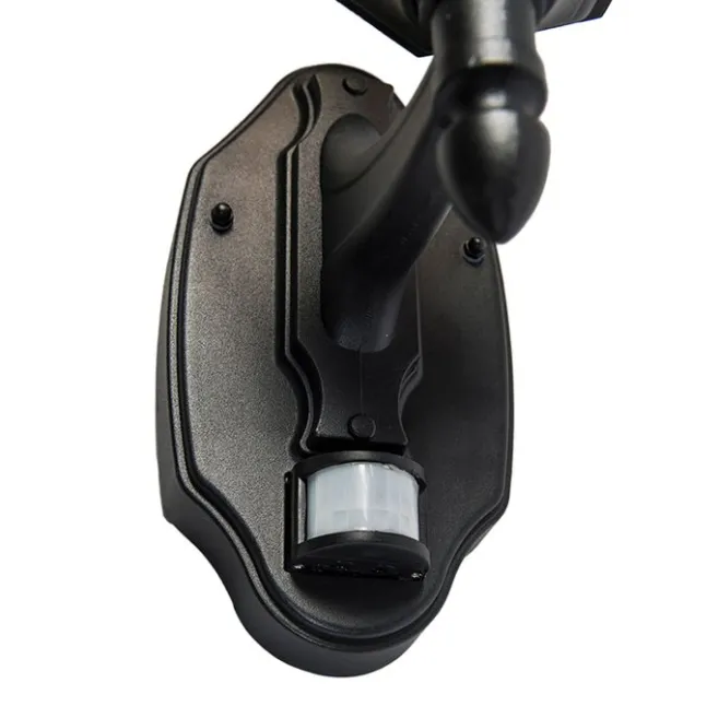 QAZQA Außenwandlaterne schwarz mit Bewegungssensor IP44 - New Orleans Up