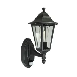 QAZQA Außenwandlaterne schwarz mit Bewegungssensor IP44 - New Orleans Up