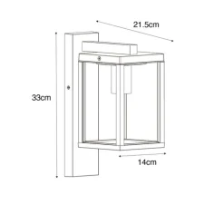 QAZQA Außenwandlaterne schwarz mit geripptem Glas IP44 - Charlois