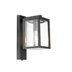 QAZQA Außenwandlaterne schwarz mit Hell-Dunkel-Sensor IP44 - Charlois