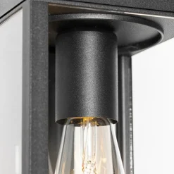 QAZQA Außenwandlaterne schwarz mit Hell-Dunkel-Sensor IP44 - Charlois