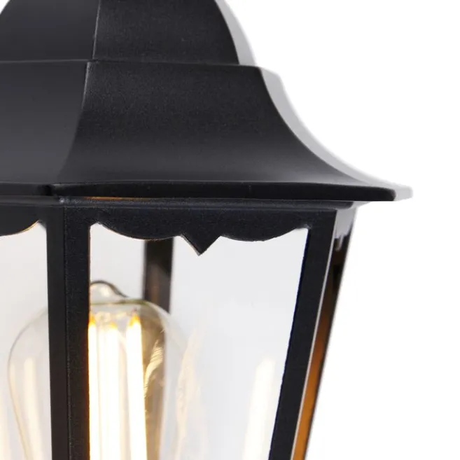 QAZQA Außenwandlaterne schwarz mit Bewegungssensor IP44 - Havanna