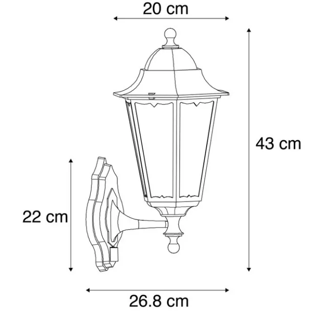 QAZQA Außenwandlaterne schwarz mit Bewegungssensor IP44 - Havanna
