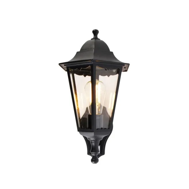 QAZQA Außenwandlaterne schwarz mit Bewegungssensor IP44 - Havanna