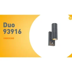 QAZQA Außenwandleuchte Anthrazit 2-flammig IP44 mit Bewegungsmelder - Duo