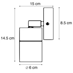 QAZQA Außenwandleuchte anthrazit IP44 dreh- und neigbar - Solo