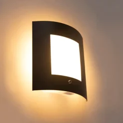 QAZQA Außenwandleuchte Anthrazit IP44 Hell-Dunkel-Sensor - Emmerald 1