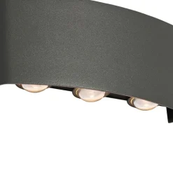 QAZQA Außenwandleuchte dunkelgrau inkl. LED 6-flammig IP54 - Silly