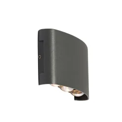 QAZQA Außenwandleuchte dunkelgrau inkl. LED 6-flammig IP54 - Silly