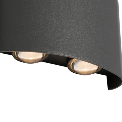 QAZQA Außenwandleuchte dunkelgrau inkl. LED 4-flammig IP54 - Silly