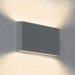 QAZQA Außenwandleuchte dunkelgrau 17,5 cm inkl. LED IP65 - Batt