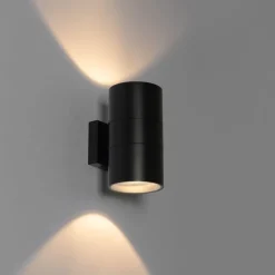 QAZQA Professional Außenwandleuchte schwarz 2-flammig AR111 IP44 - Duo