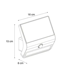 QAZQA Außenwandleuchte schwarz inkl. LED IP54 mit Bewegungssensor Solar - Floody