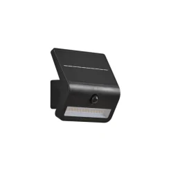 QAZQA Außenwandleuchte schwarz inkl. LED IP54 mit Bewegungssensor Solar - Floody