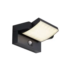 QAZQA Außenwandleuchte schwarz inkl. LED IP54 mit Bewegungssensor Solar - Judge