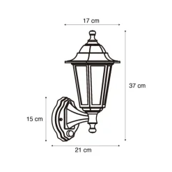QAZQA Außenwandleuchte schwarz mit Bewegungssensor IP44 - New Haven Gehämmert