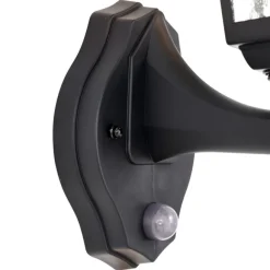 QAZQA Außenwandleuchte schwarz mit Bewegungssensor IP44 - New Haven Gehämmert