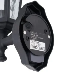 QAZQA Außenwandleuchte schwarz mit Bewegungssensor IP44 - New Haven Gehämmert