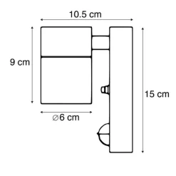 QAZQA Außenwandleuchte schwarz mit Bewegungsmelder IP44 - Solo