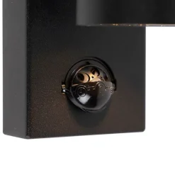 QAZQA Außenwandleuchte schwarz mit Bewegungsmelder IP44 - Solo