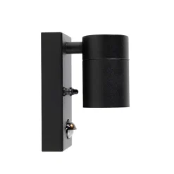 QAZQA Außenwandleuchte schwarz mit Bewegungsmelder IP44 - Solo