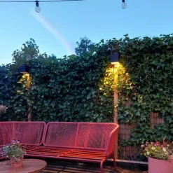 QAZQA Außenwandleuchte schwarz mit Abblendlicht und Sensor auf Solar - Charlotte