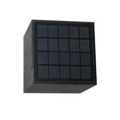 QAZQA Außenwandleuchte schwarz mit Abblendlicht und Sensor auf Solar - Charlotte