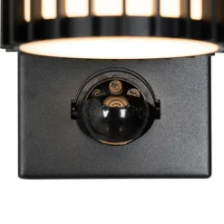 QAZQA Außenwandleuchte schwarz mit Bewegungssensor 2-Licht - Boris