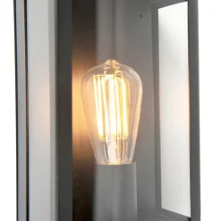 QAZQA Außenwandleuchte schwarz mit Bewegungsmelder IP44 - Rotterdam 1