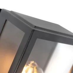 QAZQA Außenwandleuchte schwarz mit Bewegungsmelder IP44 - Rotterdam 1