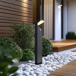 QAZQA Außen-Wegeleuchte Dunkelgrau mit Bewegungssensor 60cm IP54 Solar - Judge