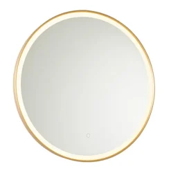 QAZQA Badezimmerspiegel Gold 70 cm inkl. LED mit Touchdimmer - Miral