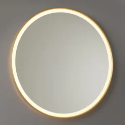 QAZQA Badezimmerspiegel Gold 70 cm inkl. LED mit Touchdimmer - Miral