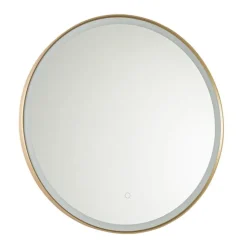 QAZQA Badezimmerspiegel Gold 70 cm inkl. LED mit Touchdimmer - Miral