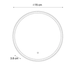 QAZQA Badezimmerspiegel Gold 70 cm inkl. LED mit Touchdimmer - Miral