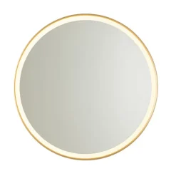 QAZQA Badezimmerspiegel Gold 70 cm inkl. LED mit Touchdimmer - Miral