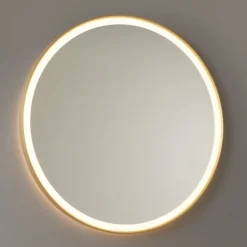 QAZQA Badezimmerspiegel Gold 70 cm inkl. LED mit Touchdimmer - Miral