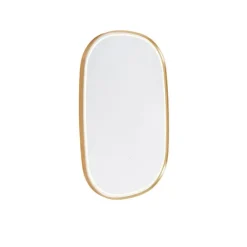 QAZQA Professional Badezimmerspiegel Gold inkl. LED mit Touchdimmer oval - Miral