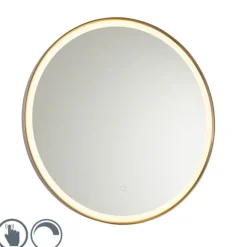 QAZQA Badezimmerspiegel Roségold 70 cm inkl. LED mit Touchdimmer - Miral