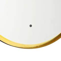 QAZQA Badezimmerspiegel schwarz mit Gold inkl. LED und Touchdimmer - Pim