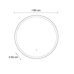 QAZQA Badezimmerspiegel schwarz mit Gold inkl. LED und Touchdimmer - Pim